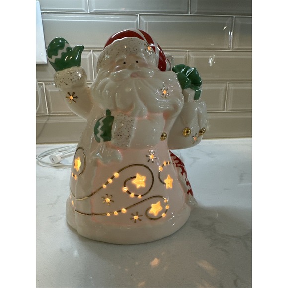 Lenox Lighted SANTA Claus Centerpiece by Lenox (2003) Nightlight, Porcelain - Picture 1 of 9